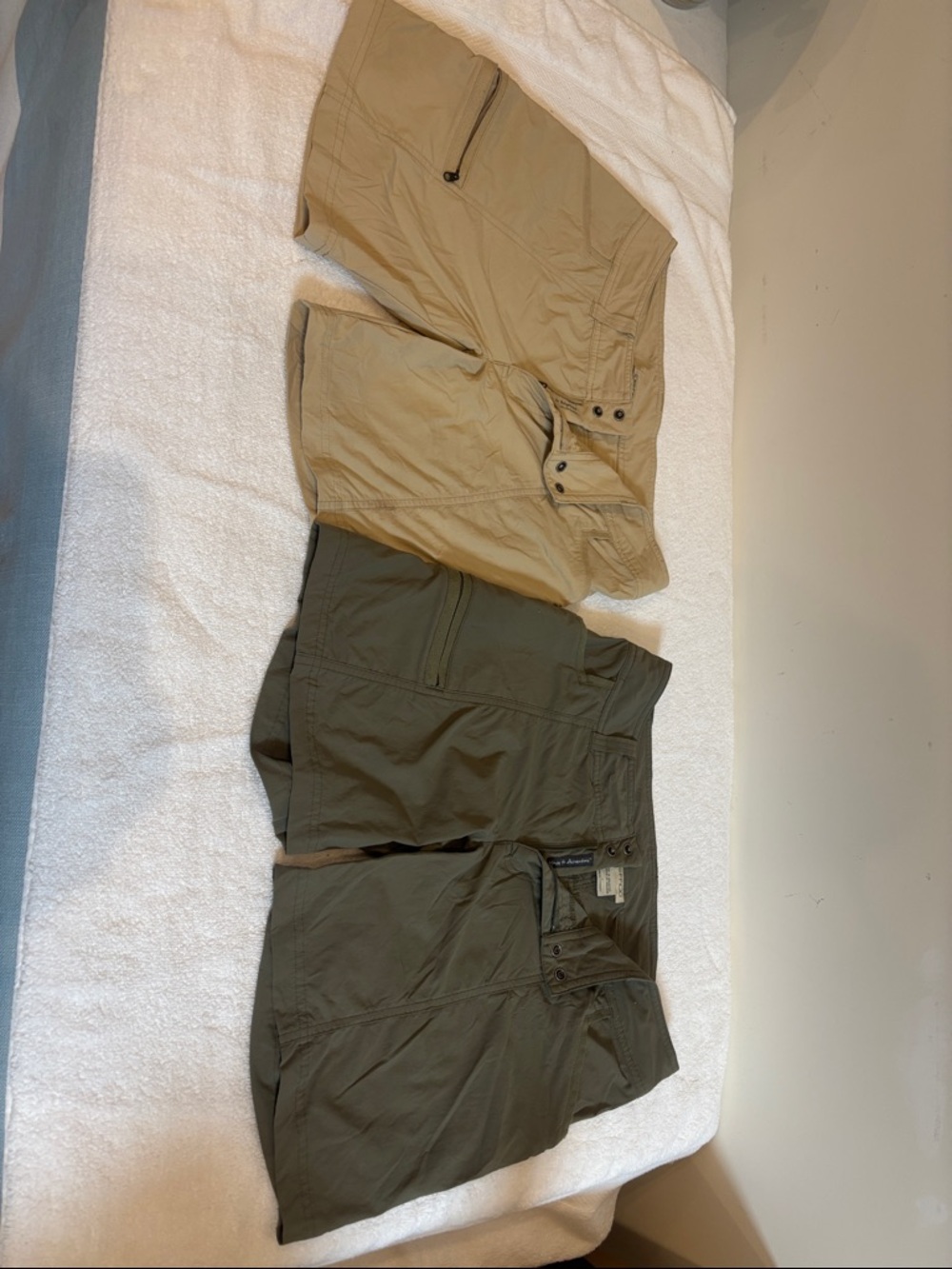 ExOfficio Women's Cargo Shorts in Olive and Tan (2 pairs)